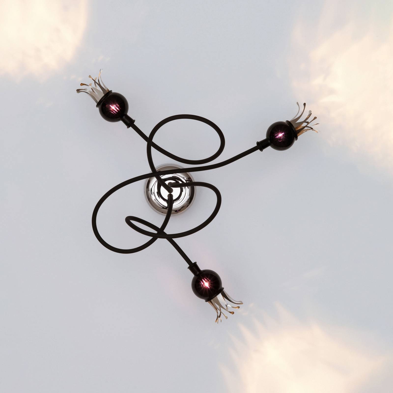 serien.lighting Poppy Decke, 3fl schwarz/violett serien.lighting Poppy Decke, 3fl schwarz/violett von Serien Lighting