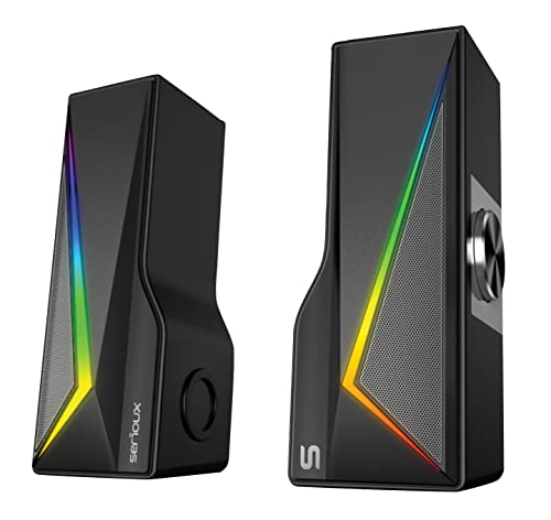 Serioux 2.0 Gaming Speakers Blys X167, RGB Lighting, Bluetooth, Black von Serioux