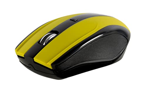 Serioux Mouse Rainbow 400, Wireless, USB, Optical Sensor, Operating Distance; 10m, Precision: 1000/1600DPI Ajustable, 4 Buttons, 2X AA Batteries, Yellow von Serioux