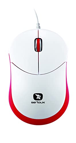Serioux Mouse Rainbow 680, Optical, 1000dpi, White/red, ambidextrous, Blister, Mini, USB von Serioux