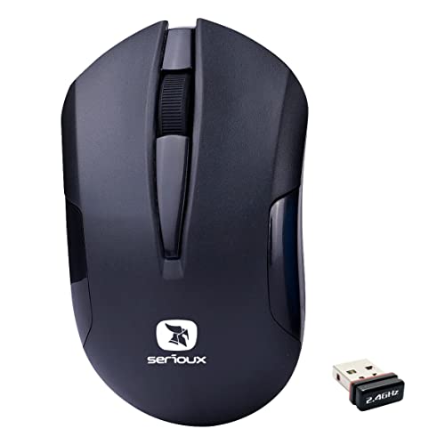 Serioux Mouse Wireless, Drago 300, 1000dpi, Black, Battery AA Included, Nano Receiver, Blister, USB von Serioux