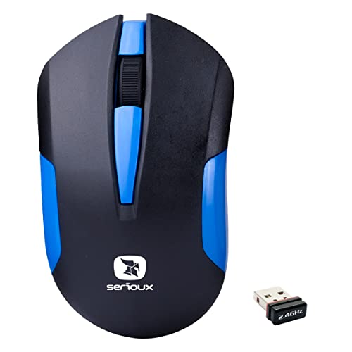 Serioux Mouse Wireless, Drago 300, 1000dpi, Blue, Battery AA Included, Nano Receiver, Blister, USB von Serioux