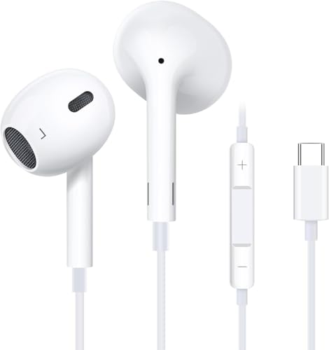 In-Ear-USB-C-Kopfhörer für iPhone, Typ-C-Kopfhörer, kabelgebunden, Hi-Fi-Geräuschunterdrückung, mit Mikrofon und Lautstärkeregler für iPhone 15/16, Samsung Galaxy S20, S21, S22, S23/Ultra Note 10/20 In-Ear-USB-C-Kopfhörer für iPhone, Typ-C-Kopfhörer, kabelgebunden, Hi-Fi-Geräuschunterdrückung, mit Mikrofon und Lautstärkeregler für iPhone 15/16, Samsung Galaxy S20, S21, S22, S23/Ultra Note 10/20 von Seseno