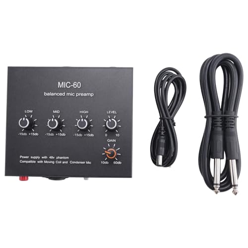 Sessleger MIC-60 3-Band-Equalizer, Mikrofon-Vorverstärker, ausgewogener Mikrofonvorverstärker, mit Gleichstromkabel und 6,5 mm Kabel, einfache Installation, einfach zu bedienen Sessleger MIC-60 3-Band-Equalizer, Mikrofon-Vorverstärker, ausgewogener Mikrofonvorverstärker, mit Gleichstromkabel und 6,5 mm Kabel, einfache Installation, einfach zu bedienen von Sessleger