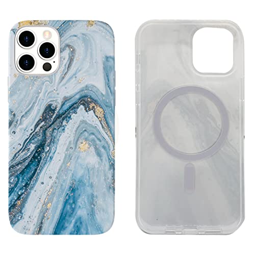Magnetische Schutzhülle für iPhone 12/iPhone 12 Pro 6.1 Zoll kompatibel mit MagSafe Aufladen, weiches TPU, stoßfest, Schutzhülle für iPhone 12/12 Pro mit Displayschutzfolie (türkisgrüner Marmor) Magnetische Schutzhülle für iPhone 12/iPhone 12 Pro 6.1 Zoll kompatibel mit MagSafe Aufladen, weiches TPU, stoßfest, Schutzhülle für iPhone 12/12 Pro mit Displayschutzfolie (türkisgrüner Marmor) von Sesty