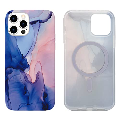 Sesty Magnetische Hülle für iPhone 12/12 Pro 6,1 Zoll, Kompatibel mit MagSafe, Weich TPU, Niedlich, Rosa/Blau Marmor, Stoßfest, Displayschutzfolie Sesty Magnetische Hülle für iPhone 12/12 Pro 6,1 Zoll, Kompatibel mit MagSafe, Weich TPU, Niedlich, Rosa/Blau Marmor, Stoßfest, Displayschutzfolie von Sesty