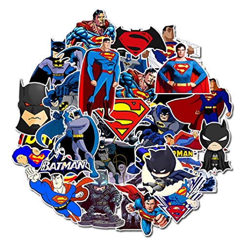 ⭐Top Aufkleber! ⭐ Set von 45 Kleine Superman und Batman Aufkleber - Comics Qualität - Vinyls Stickers Nicht Vulgär – Bomb, Superhelden, Superheld, Marvel - Anpassung, Scrapbooking, Bullet Journal von SetProducts