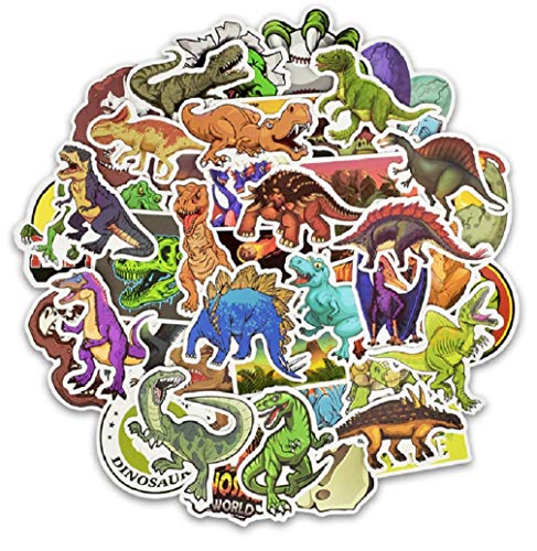 ⭐Top Aufkleber! ⭐ Set von 50 Aufkleber Dinosaurier - Premium Qualität - Vinyls Stickers Nicht Vulgär Dino – Raptor, Triceratops - Stil, Bombe, Graffiti - Anpassung Laptop, Gepäck, Moto, Skateboard von SetProducts