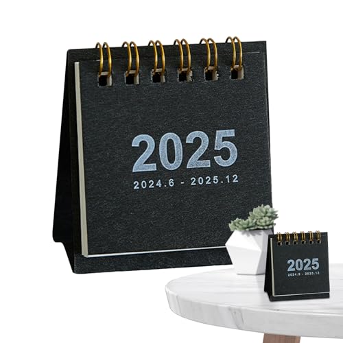 Minii-Tischkalender 2024–2025, 7x6,5cm klein Tischkalender Stehkalender Schreibtischkalender, Juni 2024 bis Dezember 2025, Minii Desk Calendar mit leerem Notizbereich für Zuhause, Büro, Schule von Setauoo