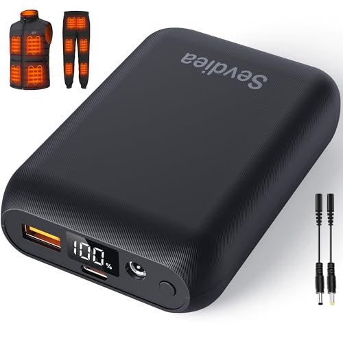 Heated Vest Battery Pack 7.4V 16000mAh Compatible with ORORO and Venustas, Battery Pack for Heated Vest with LED Display, Rechargeable Power Bank with DC/USB/Type-C Output for Heated Jackets Heated Vest Battery Pack 7.4V 16000mAh Compatible with ORORO and Venustas, Battery Pack for Heated Vest with LED Display, Rechargeable Power Bank with DC/USB/Type-C Output for Heated Jackets von Sevdiea