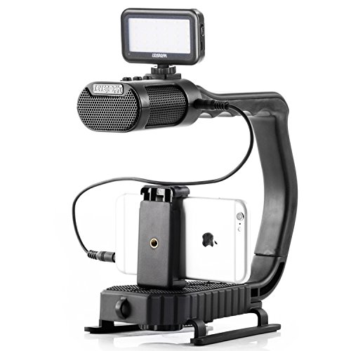 SevenOak MicRig Video Audio Griff mit Eingebautem Mikrofon für Smartphone GoPro DSLR Kamera Camcorder mit Pergear Reinigung Set von SevenOak