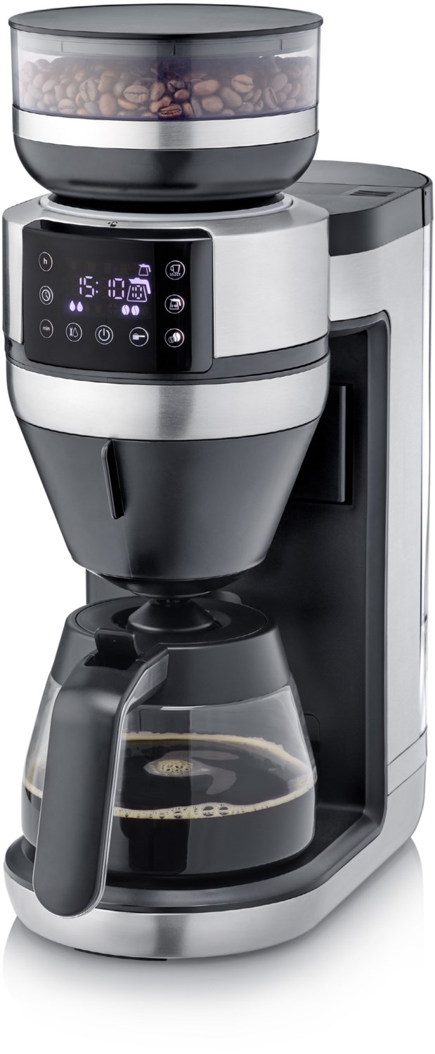 FILKA KA 4850 Kaffeeautomat mit intergrierter Kaffeemühle schwarz/edelstahl von Severin