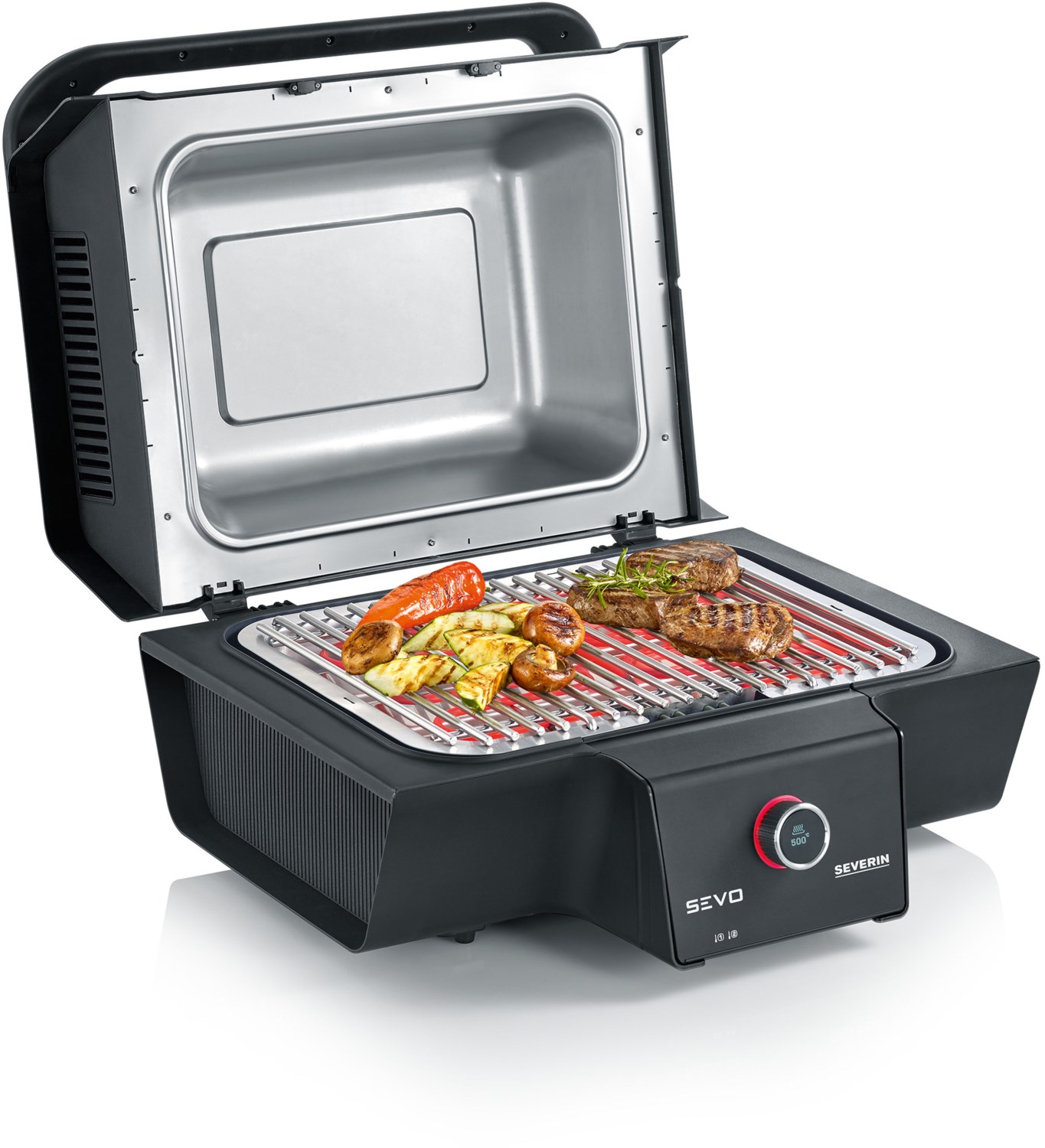 PG 8106 SEVO GT Tischgrill schwarz/silber von Severin