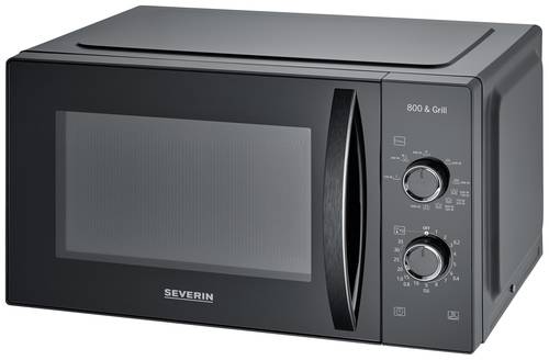 Severin 7785 Mikrowelle Schwarz 800W Grillfunktion, Timerfunktion von Severin