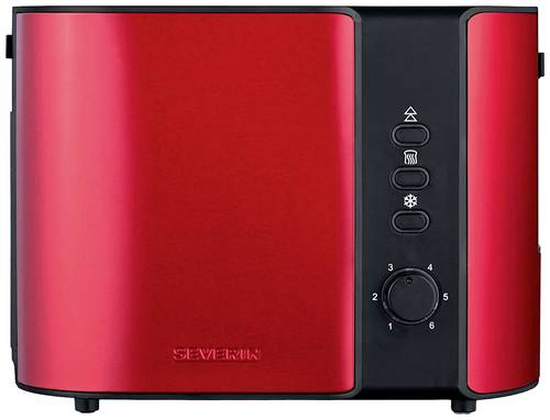 Severin AT 2217 Toaster kabelgebunden, mit Brötchenaufsatz Rot (metallic), Schwarz von Severin