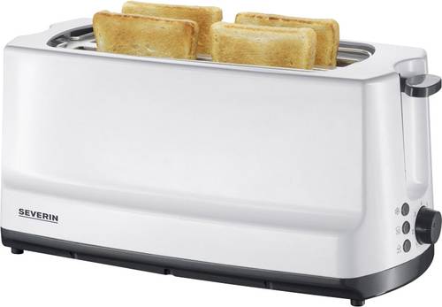 Severin AT 2234 Doppel-Langschlitztoaster mit Brötchenaufsatz Weiß, Grau von Severin