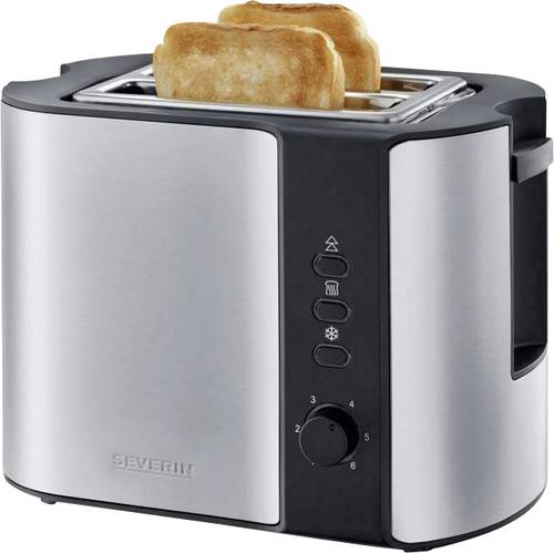 Severin AT 2589 Toaster mit Brötchenaufsatz Edelstahl (gebürstet), Schwarz von Severin