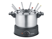 Severin FO 2470, 8 Person(en), 1,4 l, Schwarz, Edelstahl, Rund, Edelstahl, Drehregler von Severin