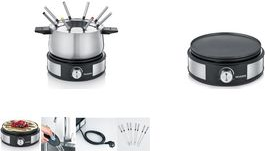 Severin FO2471 Fondue Crepes Kombination schwarz / Edelstahl-gebürstet (FO2471) von Severin