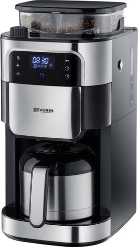 Severin Filterkaffeemaschine mit Mahlwerk und Edelstahl-Thermokanne, Kaffeemaschine Schwarz, Edelsta Severin Filterkaffeemaschine mit Mahlwerk und Edelstahl-Thermokanne, Kaffeemaschine Schwarz, Edelsta von Severin