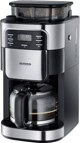 Severin KA 4810 Kaffeemaschine Edelstahl (gebürstet), Schwarz Fassungsvermögen Tassen=10 mit Mahlw von Severin
