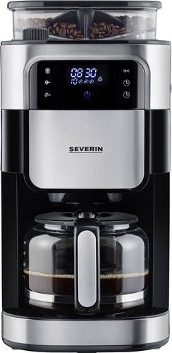 Severin KA 4813 Kaffeemaschine Schwarz, Edelstahl (gebürstet) Fassungsvermögen Tassen=10 Display, von Severin