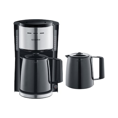 Severin KA 9308 Filterkaffeemaschine 2 Thermokannen schwarz/silber Severin KA 9308 Filterkaffeemaschine 2 Thermokannen schwarz/silber von Severin