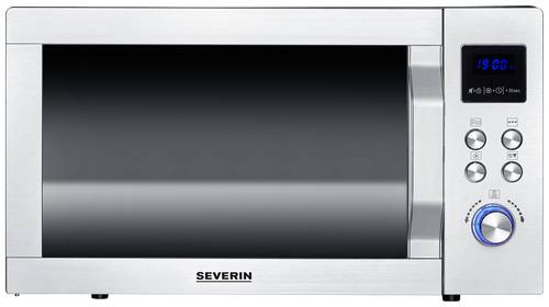 Severin MW 7777 Mikrowelle Edelstahl, Schwarz (matt) 900W Grillfunktion von Severin