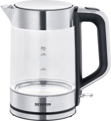 Severin WK 3420 Wasserkocher 1,7 l Schwarz - Edelstahl - Transparent 2200 W (WK3420) von Severin