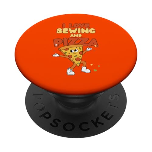 Nähdesign, I Love Sewing And Pizza PopSockets Klebender PopGrip von Sewing Stuff