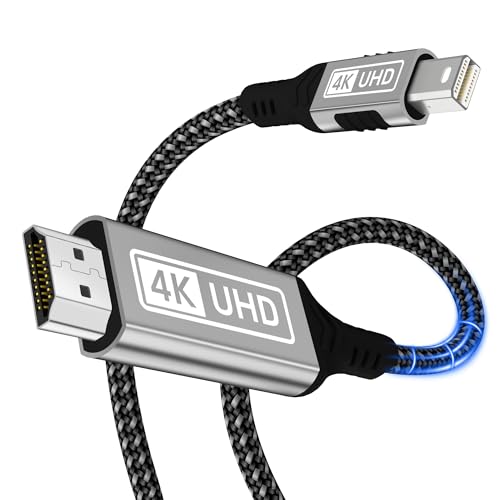 4K Mini DisplayPort auf HDMI Kabel,[2K 60Hz,1080P@120Hz,Alugehäuse] For Thunderbolt 1/2(Mini DP) Geflochtenes Nylon HDMI Kabel Kompatibel mit MacBook Air,MacBook Pro,iMac,Surface Pro,XPS 2M von Sewowibo