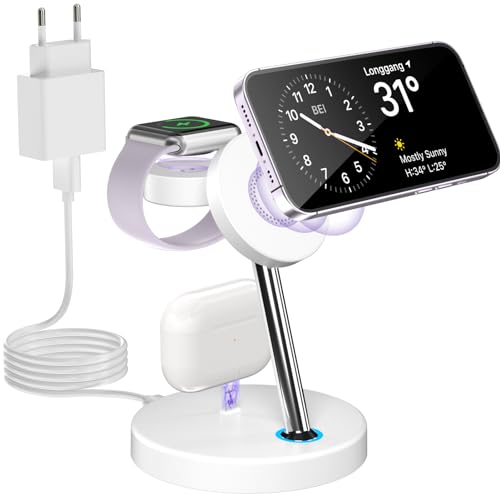 Mag Safe ladegerät für i Phone,Sewowibo Induktive Ladestation für Apple Watch und i Phone,Wireless Charger für i Phone 15/14/13/12,Apple Watch Ultra/9/8/7/6/5/4/3/2/SE,AirPods AirPods3/2/pro Weiß Mag Safe ladegerät für i Phone,Sewowibo Induktive Ladestation für Apple Watch und i Phone,Wireless Charger für i Phone 15/14/13/12,Apple Watch Ultra/9/8/7/6/5/4/3/2/SE,AirPods AirPods3/2/pro Weiß von Sewowibo