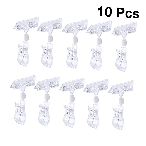 Sewroro 10 Stück Tag Clip Pop Doppelte Hängende Warenklammern Etiketten Klare Clip Boards Klemme Große Vertikale Kartenetiketten Supermarkt Preisschild Einzelhandelspreisschild von Sewroro