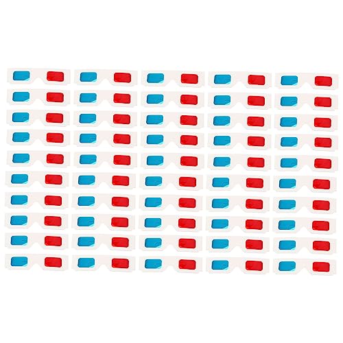 Sewroro 100 Stück 3D-Brille Videobrille Anzeigen Rot Und Party Für Kartonrahmen 3D-Ansicht 3 Rot Gläser 3D-sichtbrille Film Anaglyphenbrille Aus Pappe Papier Colorful von Sewroro