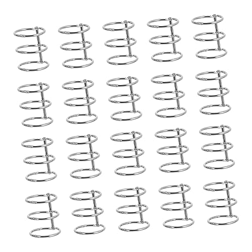 Sewroro 20 Stück Binderclip Notizbuch kleiner Loseblattordner Disc-Notebook-System Binderinge für Papier Mini-Ordner Draht büromaterial bürogadges Schreibheft Ringbuch Bindungsspulen Eisen von Sewroro