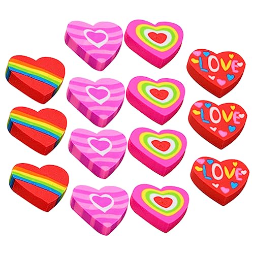 Sewroro 48 Stück Herz Radiergummi Lustige Party Cartoon Schreibwaren Zimmerspielzeug Marker Formbare Lichter Mini Cool Expo Trockener Radiergummi Für Neon Zeug Rosa Aufkleber von Sewroro