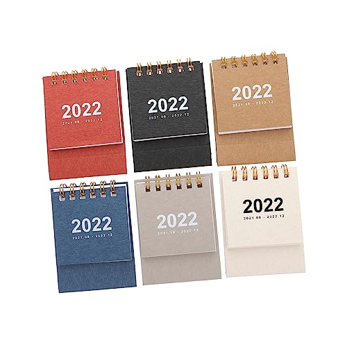 Sewroro 6 Stück 2022 Tischkalender Notizblock Kalenderplaner 2022 Schreibtischschmuck Büro Tischkalender Standkalender 2022 Planerkalender Tischkalender Minikalender Für von Sewroro