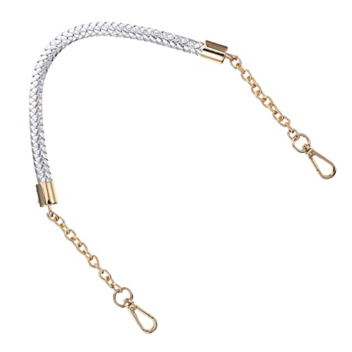 Sewroro Metallkettenkopf Kurzer Riemen DIY Handtaschengurt Taschengurt Mit Schwarzem Taschengurt Bestickt Für Multifunktionale Ersatz Schultertaschengurte Für Damen Die Tragetasche von Sewroro