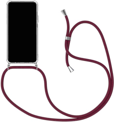 Handykette kompatibel für VIVO V50 Lite Hülle,Handyhülle Transparent Silikon Schutzhülle - Necklace Hülle mit Band Handy-Kette Fallschutzhülle Schnur Kette zum Umhängen Case,Dunkelrot Handykette kompatibel für VIVO V50 Lite Hülle,Handyhülle Transparent Silikon Schutzhülle - Necklace Hülle mit Band Handy-Kette Fallschutzhülle Schnur Kette zum Umhängen Case,Dunkelrot von Sewutoyu