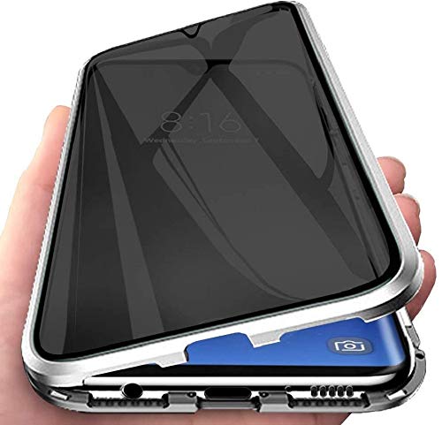 Sichtschutz Screen Kompatibel mit Honor 90 Hülle, 360 Grad Protector Schutzhülle mit Kameraschutz, Magnetische Adsorption Metall Handyhülle, Privatsphäre Schutzfolie Gehärtetes Glas Case,Silber von Sewutoyu