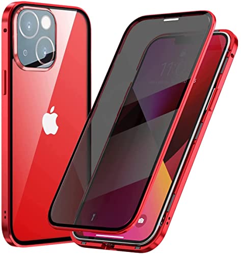 Anti Peeping Hülle kompatibel für iPhone 15, 360 Grad Protector Schutzhülle mit Kameraschutz, Magnetische Adsorption Metall Handyhülle, Privatsphäre Schutzfolie Gehärtetes Glas Case,Rot Anti Peeping Hülle kompatibel für iPhone 15, 360 Grad Protector Schutzhülle mit Kameraschutz, Magnetische Adsorption Metall Handyhülle, Privatsphäre Schutzfolie Gehärtetes Glas Case,Rot von Sewutoyu
