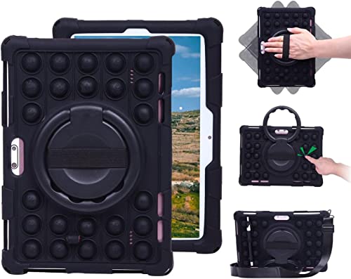 Sfulatdc Silikon-Tablet-Schutzhülle mit 360° drehbarem Ständergriff/Schultergurt, kompatibel mit Digiland DL1036 25,7 cm (10,1 Zoll), Dragon Touch Notizblock K10/Max10, ZONKO K105 10 Zoll, Winsing 10, von Sfulatdc