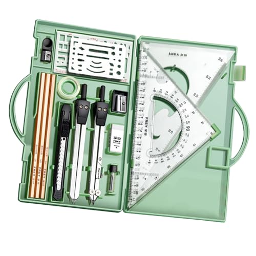 Sghtil Geometrie Set für Schüler, Compass -Set,16x Geometrie Präzisionswerkzeug | Zeichenwerkzeuge mit Aufbewahrungsbox, Grafik -Zeichnungsmittel für Schulschüler Sghtil Geometrie Set für Schüler, Compass -Set,16x Geometrie Präzisionswerkzeug | Zeichenwerkzeuge mit Aufbewahrungsbox, Grafik -Zeichnungsmittel für Schulschüler von Sghtil