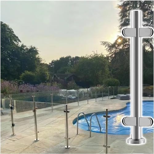 Treppen-Handläufe, Deck-Baluster, Hof-Pool-Zaun-Pfostenersatz, Basisschienen-Halterungs-Set für 10–12 mm Vinyl/gehärtetes Glas, Balustradenpfosten der Güteklasse 304 mit Glasklemmen (Eck-Po Treppen-Handläufe, Deck-Baluster, Hof-Pool-Zaun-Pfostenersatz, Basisschienen-Halterungs-Set für 10–12 mm Vinyl/gehärtetes Glas, Balustradenpfosten der Güteklasse 304 mit Glasklemmen (Eck-Po von ShAzan