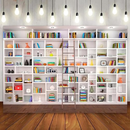 Weißer Bücherregal-Hintergrund, Bücherregal, Bibliothek, Heimzimmer, Büro-Dekor für Party, Videokonferenz, Fotografie, Hintergrund, Vinyl 150cmx100cm Weißer Bücherregal-Hintergrund, Bücherregal, Bibliothek, Heimzimmer, Büro-Dekor für Party, Videokonferenz, Fotografie, Hintergrund, Vinyl 150cmx100cm von ShaHxczkzsL