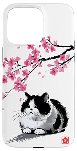 Hülle für iPhone 15 Pro Max Japanese Ink Art – Sakura Cat Cherry Blossom Aesthetic Hülle für iPhone 15 Pro Max Japanese Ink Art – Sakura Cat Cherry Blossom Aesthetic von Shadoori Fashion - Sumi-e Ink Japanese Aesthetic
