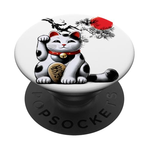 Japanische Glückskatze Maneki Neko - Rising Sun Sumi-e PopSockets Klebender PopGrip Japanische Glückskatze Maneki Neko - Rising Sun Sumi-e PopSockets Klebender PopGrip von Shadoori Fashion - Sumi-e Ink Japanese Aesthetic
