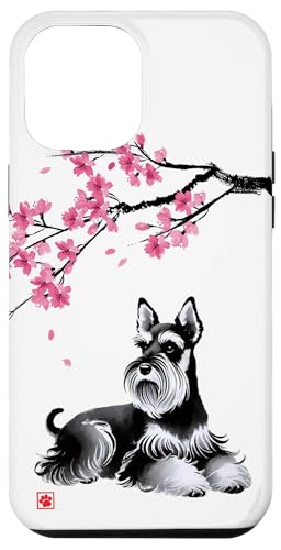 Japanischer Sumi-e Schnauzer Hund Sakura Kirschblüten Hülle für iPhone 12 Pro Max Japanischer Sumi-e Schnauzer Hund Sakura Kirschblüten Hülle für iPhone 12 Pro Max von Shadoori Fashion - Sumi-e Ink Japanese Aesthetic