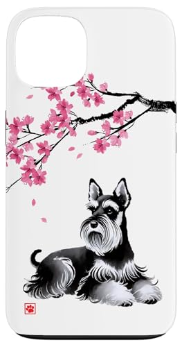 Japanischer Sumi-e Schnauzer Hund Sakura Kirschblüten Hülle für iPhone 13 Japanischer Sumi-e Schnauzer Hund Sakura Kirschblüten Hülle für iPhone 13 von Shadoori Fashion - Sumi-e Ink Japanese Aesthetic