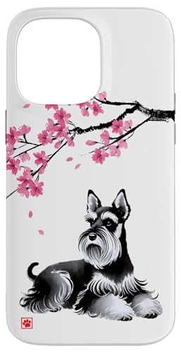 Japanischer Sumi-e Schnauzer Hund Sakura Kirschblüten Hülle für iPhone 14 Pro Max Japanischer Sumi-e Schnauzer Hund Sakura Kirschblüten Hülle für iPhone 14 Pro Max von Shadoori Fashion - Sumi-e Ink Japanese Aesthetic